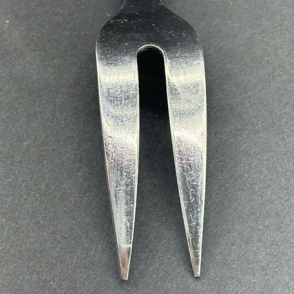 Jean Dubost Laguiole Diox Bee Carving Fork‎ Straight Tines Faux Mother of Pearl